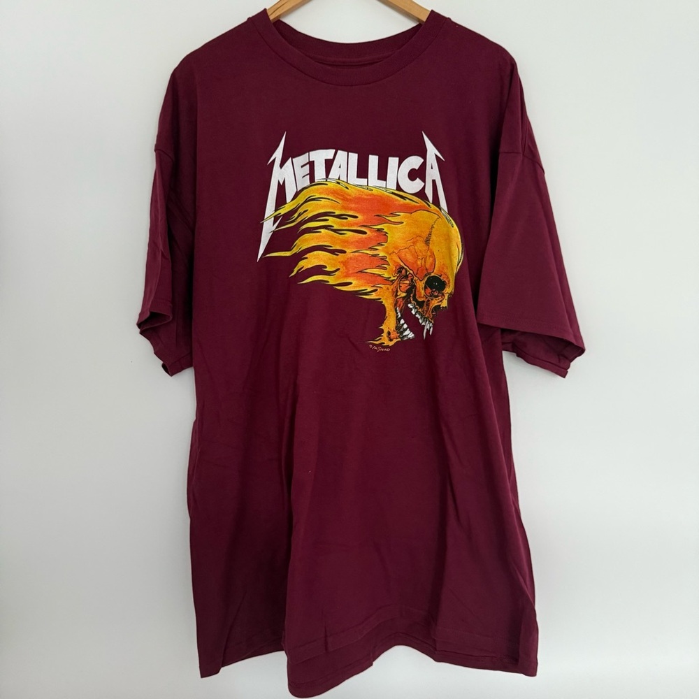 METALLICA PUSHEAD FLAMING SKULL T-SHIRT XXL